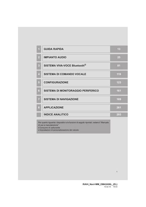 2015 Toyota Rav4 Manuale DI Navigazione Italian Manual and Wiring Diagram