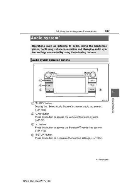 2015 Toyota Rav4 Using The Audio System Entune Audio Manual and Wiring Diagram
