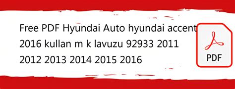 2016 Hyundai Accent Kullan M K Lavuzu Turkish Manual and Wiring Diagram