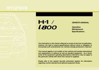 2016 Hyundai I800 Rhd UK Australia Manual and Wiring Diagram