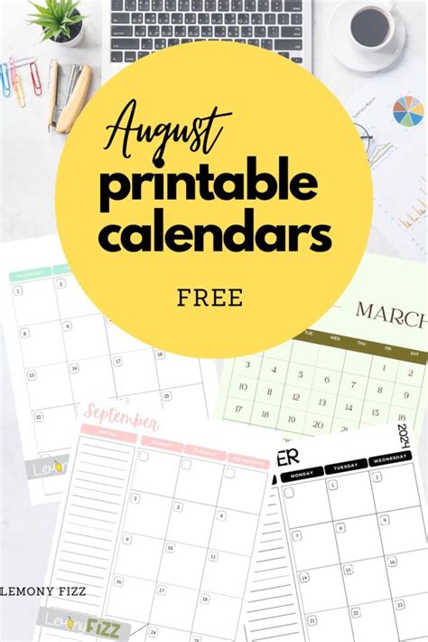 2017 August Printable Calendar Time And Date
