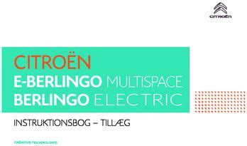 2017 Citron Berlingo Multispace Instruktionsbog Danish Manual and Wiring Diagram