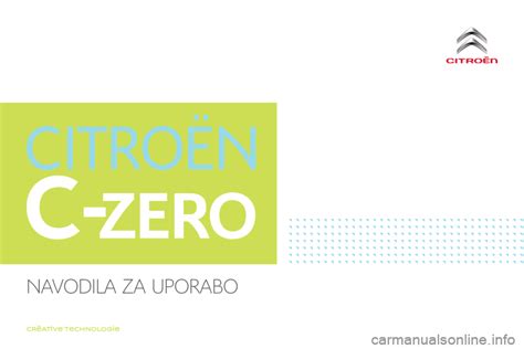 2017 Citron C Zero Prirocnik ZA Lastnika Slovenian Manual and Wiring Diagram