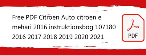 2017 Citron E Mehari Instruktionsbog Danish Manual and Wiring Diagram