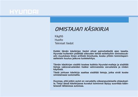 2017 Hyundai Ioniq Electric Omistajan Kasikirja Finnish Manual and Wiring Diagram