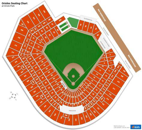 2017 Orioles Printable Ticket Pricing Seating Map