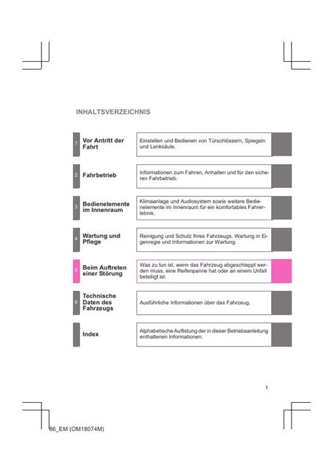 2017 Toyota 86 Betriebsanleitung German Manual and Wiring Diagram