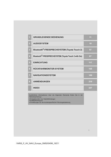 2017 Toyota Yaris Navigation Handbuch German Manual and Wiring Diagram