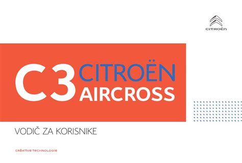 2018 Citron C3 Aircross Vodic ZA Korisnike Croatian Manual and Wiring Diagram