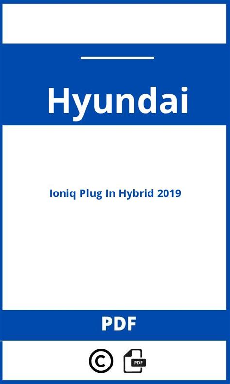 2018 Hyundai Ioniq Plug IN Hybrid Betriebsanleitung German Manual and Wiring Diagram