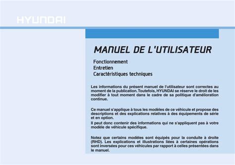 2018 Hyundai Kona Manuel DU Proprietaire French Manual and Wiring Diagram