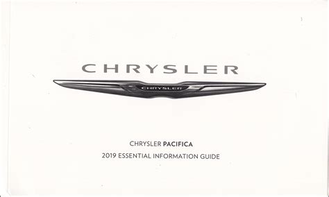 2019 Chrysler Pacifica Manual and Wiring Diagram