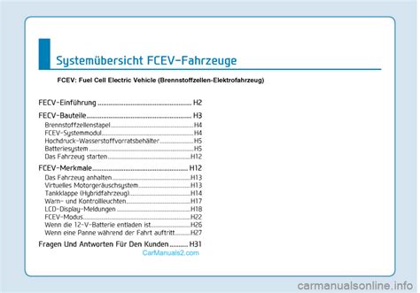 2019 Hyundai Nexo Betriebsanleitung German Manual and Wiring Diagram