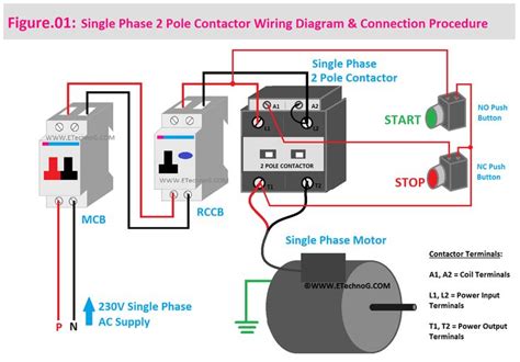 220v Single Pole Contactor Wiring Diagram