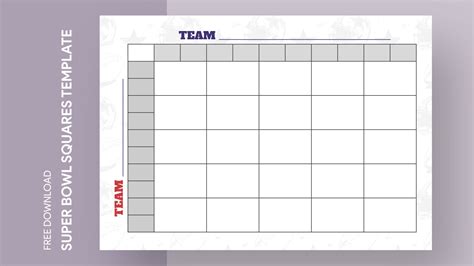 25 Square Football Pool Template Excel