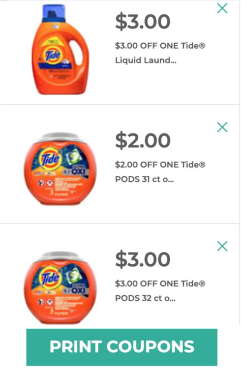 3 Off Tide Coupon Digital Printable