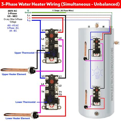 3 phase water heater wiring diagram 