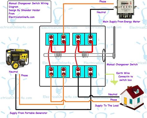 3 pole changeover switch wiring diagram 