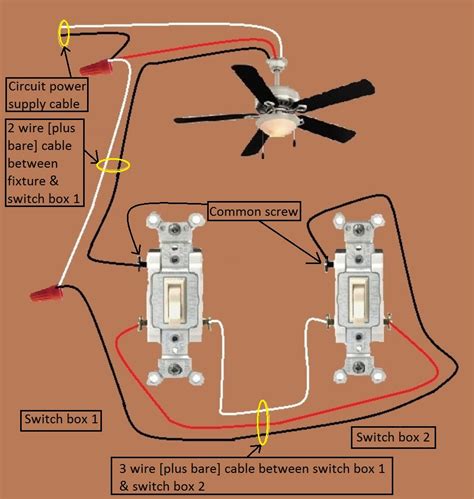 3 way switch wire diagram for cieling fan 