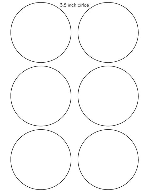 3.5 Inch Circle Template Printable