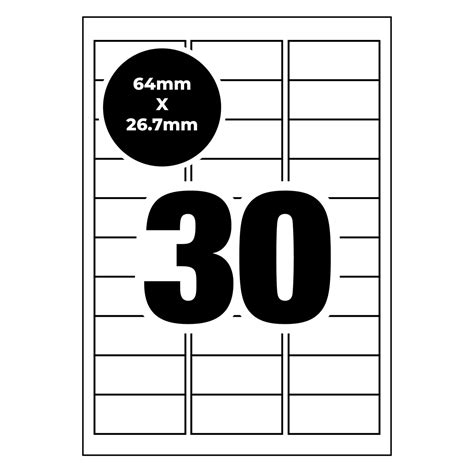30 Labels Per Sheet Template