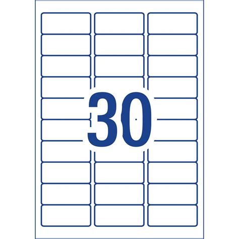 30 Per Sheet Label Template