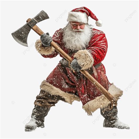3d Santa Clause With A Axe Printable