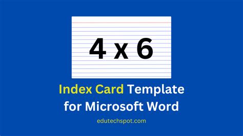 4 X 6 Index Card Template