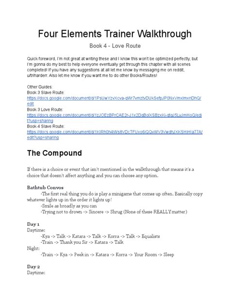 4 Elements Trainer Walkthrough