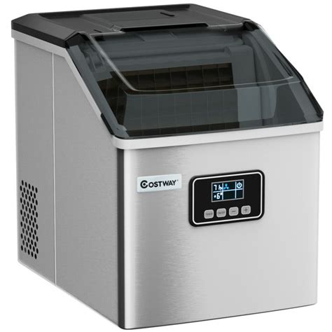 48 lbs stainless self clean ice maker with lcd display