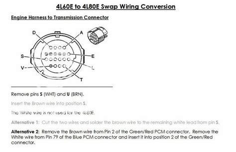 4l60e wiring pinouts green plug 