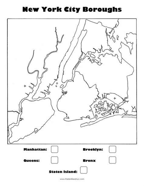 5 Boroughs Of New York Blank Map Printable