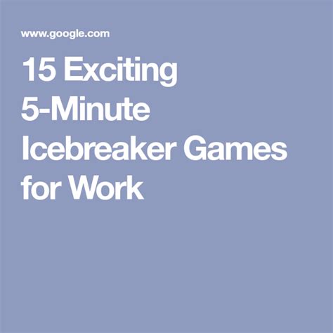 5-minute ice breakers