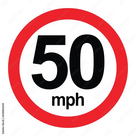 50 mph speed limit sign, 50 mph road sign