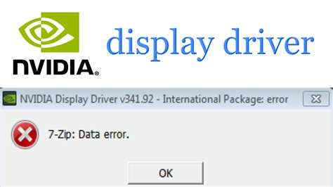 7 zip error nvidia driver, Error zip 7z code archive produces opening open windows application