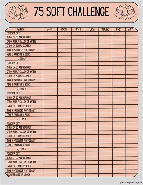 75 Soft Challenge Template Free