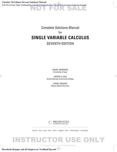 7th Edition Stewart Calculus Solution Manuals