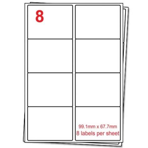 8 Labels Per Sheet Template