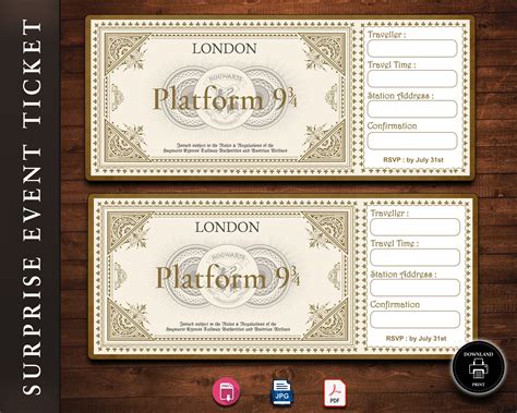 9 3 4 Ticket Printable