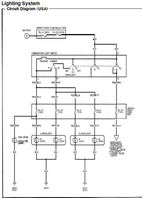 92 Civic Headlight Wiring Diagram