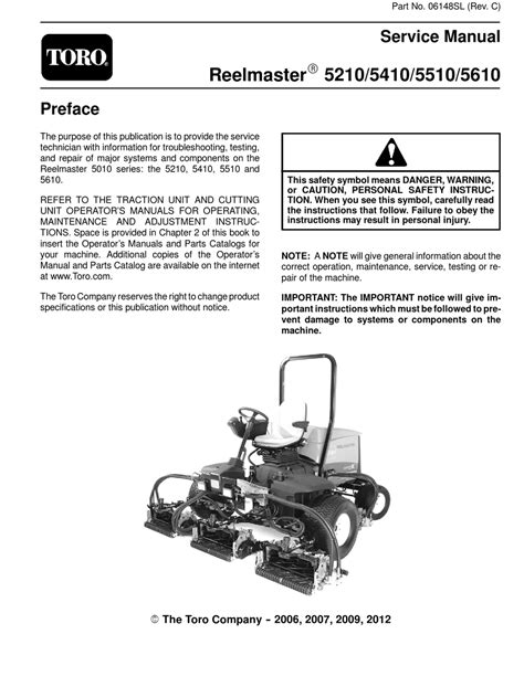 9658 9658 9658 Toro Reelmaster 5210 5410 5510 5610 Service Workshop Repair Manual