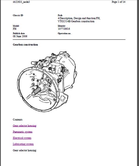 9658 9658 Volvo Fh Truck Vto2514b Gearbox Construction Manual