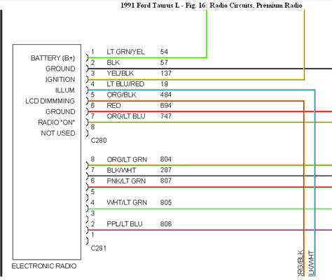 98 ford taurus radio wiring diagram 