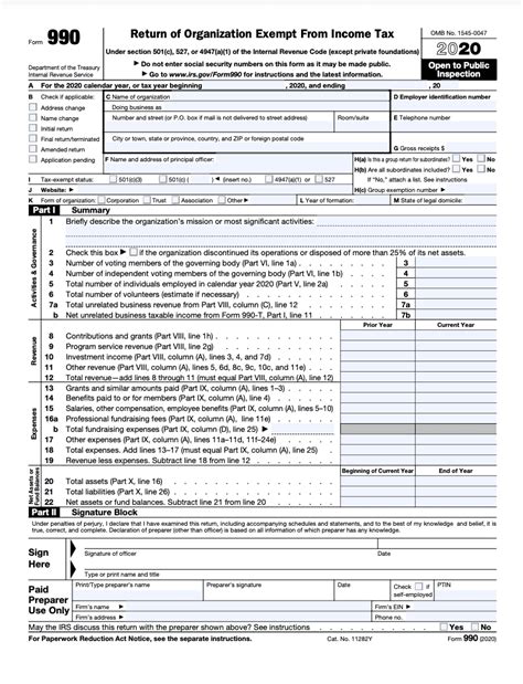 990 Tax Return Template