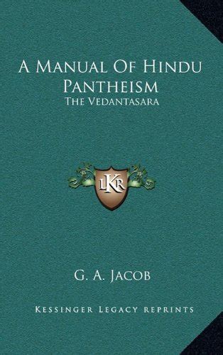 A Manual Of Hindu Pantheism Jacob G A