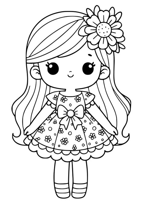 A Printable Girl To Color For Kindergarten