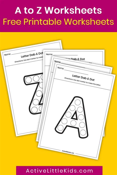 A-z In A Box Worksheets Printable