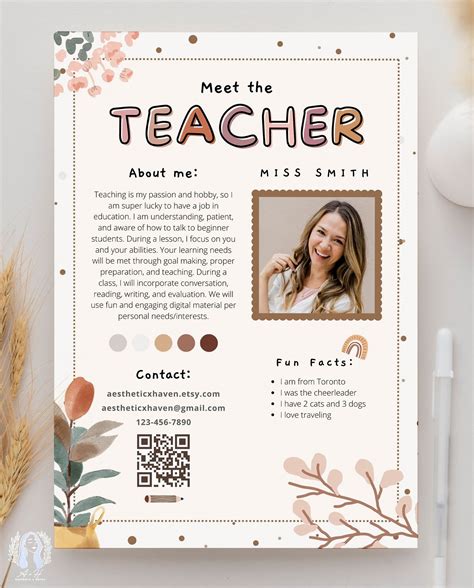 About Me Teacher Template