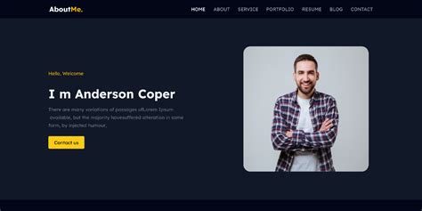 About Me Website Template