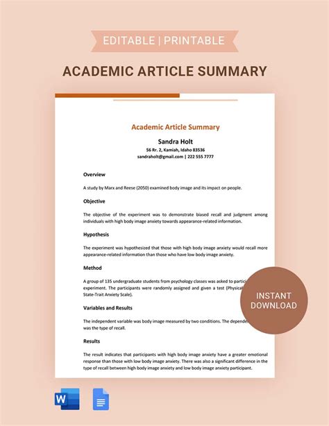Academic Article Template
